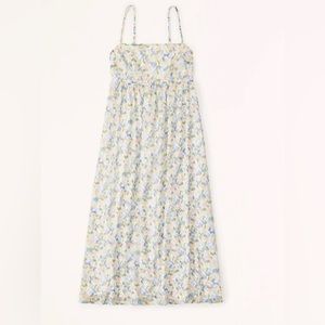 Abercrombie & Fitch Floral Midi Dress - Blue and Yellow